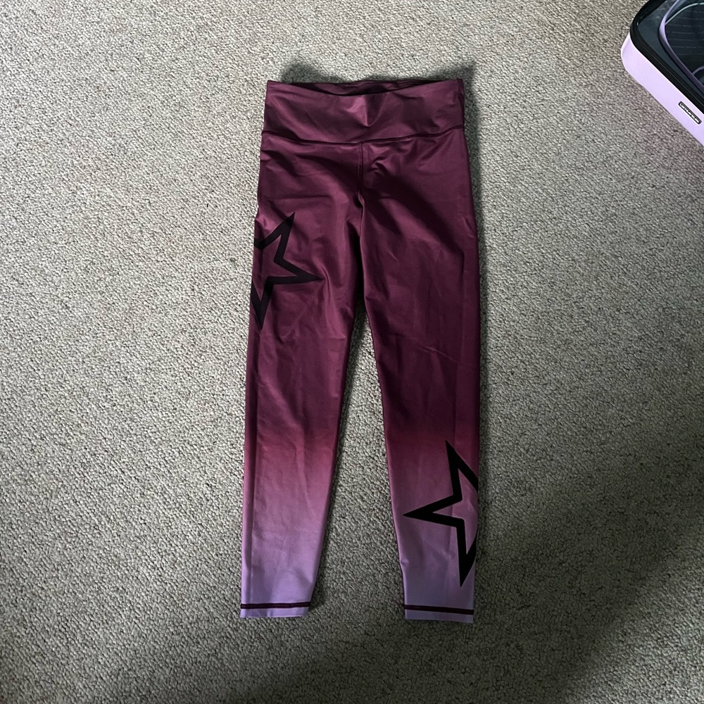 Gap gapfit maroon purple star blackout technology leggings medium tall